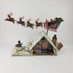 New Jim Shore Heartwood Creek 4002410 Santa Reindeer Sleigh Dreams Fly Enesco